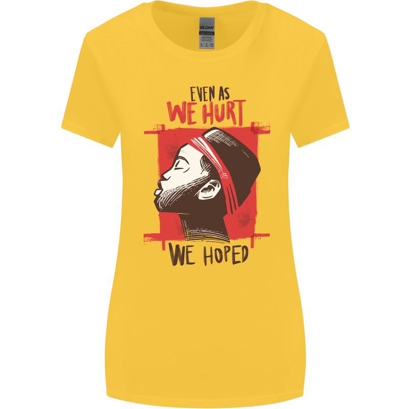 African Woman Even When We Hurt We Hoped Womens Wider Cut T-Shirt Yellow