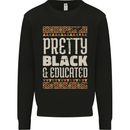 African Woman Pretty Black & Educated Kids Sweatshirt Jumper Black