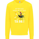 After God Made Me He Said TA DA Funny Kids Sweatshirt Jumper Yellow