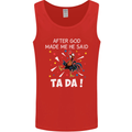 After God Made Me He Said TA DA Funny Mens Vest Tank Top Red