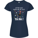 After God Made Me He Said TA DA Funny Womens Petite Cut T-Shirt Navy Blue