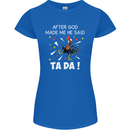 After God Made Me He Said TA DA Funny Womens Petite Cut T-Shirt Royal Blue