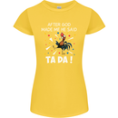 After God Made Me He Said TA DA Funny Womens Petite Cut T-Shirt Yellow