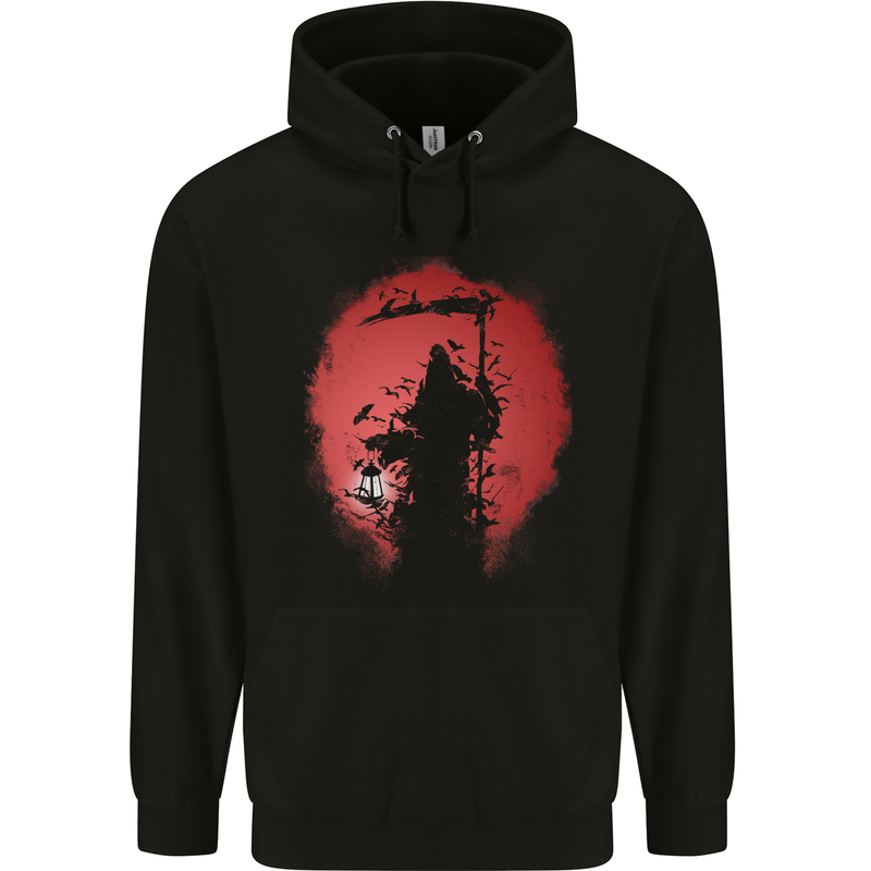 Afterlife Grim Reaper Death Gothic Skull Childrens Kids Hoodie Black