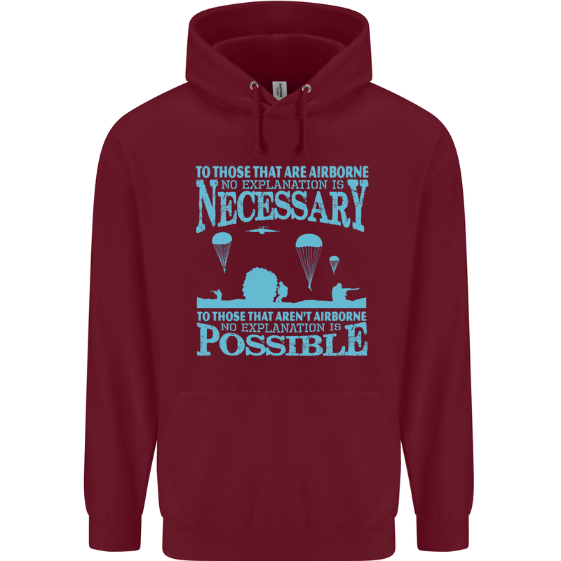 Airborne The Parachute Regiment 1 2 3 Para Mens 80% Cotton Hoodie Maroon