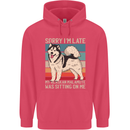 Alaskan Dog Sorry I'm Late Childrens Kids Hoodie Heliconia