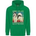 Alaskan Dog Sorry I'm Late Childrens Kids Hoodie Irish Green