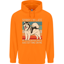 Alaskan Dog Sorry I'm Late Childrens Kids Hoodie Orange