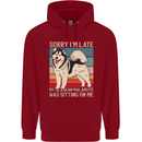 Alaskan Dog Sorry I'm Late Childrens Kids Hoodie Red