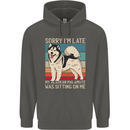Alaskan Dog Sorry I'm Late Childrens Kids Hoodie Storm Grey