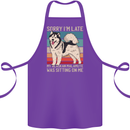 Alaskan Dog Sorry I'm Late Cotton Apron 100% Organic Purple