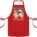 Alaskan Dog Sorry I'm Late Cotton Apron 100% Organic Red