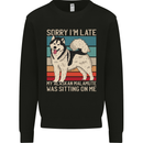 Alaskan Dog Sorry I'm Late Kids Sweatshirt Jumper Black
