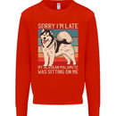Alaskan Dog Sorry I'm Late Kids Sweatshirt Jumper Bright Red