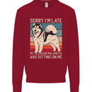 Alaskan Dog Sorry I'm Late Kids Sweatshirt Jumper Red