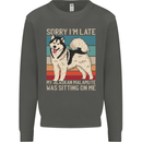 Alaskan Dog Sorry I'm Late Kids Sweatshirt Jumper Storm Grey