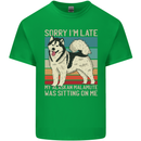 Alaskan Dog Sorry I'm Late Kids T-Shirt Childrens Irish Green
