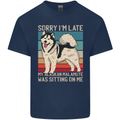 Alaskan Dog Sorry I'm Late Kids T-Shirt Childrens Navy Blue