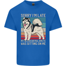 Alaskan Dog Sorry I'm Late Kids T-Shirt Childrens Royal Blue