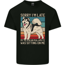 Alaskan Dog Sorry I'm Late Mens Cotton T-Shirt Tee Top Black
