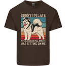 Alaskan Dog Sorry I'm Late Mens Cotton T-Shirt Tee Top Dark Chocolate