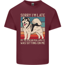 Alaskan Dog Sorry I'm Late Mens Cotton T-Shirt Tee Top Maroon