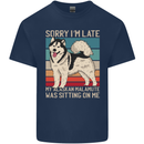 Alaskan Dog Sorry I'm Late Mens Cotton T-Shirt Tee Top Navy Blue