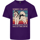 Alaskan Dog Sorry I'm Late Mens Cotton T-Shirt Tee Top Purple