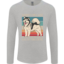 Alaskan Dog Sorry I'm Late Mens Long Sleeve T-Shirt Sports Grey