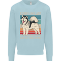 Alaskan Dog Sorry I'm Late Mens Sweatshirt Jumper Light Blue