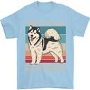 Alaskan Dog Sorry I'm Late Mens T-Shirt 100% Cotton Light Blue