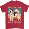 Alaskan Dog Sorry I'm Late Mens T-Shirt 100% Cotton Red