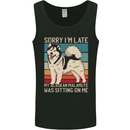Alaskan Dog Sorry I'm Late Mens Vest Tank Top Black