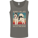 Alaskan Dog Sorry I'm Late Mens Vest Tank Top Charcoal
