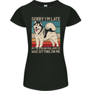 Alaskan Dog Sorry I'm Late Womens Petite Cut T-Shirt Black