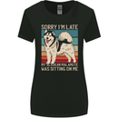 Alaskan Dog Sorry I'm Late Womens Wider Cut T-Shirt Black