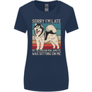 Alaskan Dog Sorry I'm Late Womens Wider Cut T-Shirt Navy Blue