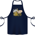 Alcohol Beer Taster Working for Free Funny Cotton Apron 100% Organic Navy Blue