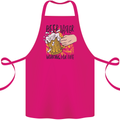 Alcohol Beer Taster Working for Free Funny Cotton Apron 100% Organic Pink