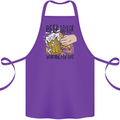 Alcohol Beer Taster Working for Free Funny Cotton Apron 100% Organic Purple