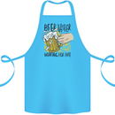 Alcohol Beer Taster Working for Free Funny Cotton Apron 100% Organic Turquoise