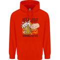 Alcohol Beer Taster Working for Free Funny Mens 80% Cotton Hoodie Bright Red