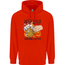 Alcohol Beer Taster Working for Free Funny Mens 80% Cotton Hoodie Bright Red