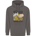 Alcohol Beer Taster Working for Free Funny Mens 80% Cotton Hoodie Charcoal