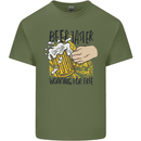 Alcohol Beer Taster Working for Free Funny Mens Cotton T-Shirt Tee Top Military Green