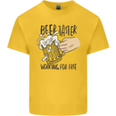 Alcohol Beer Taster Working for Free Funny Mens Cotton T-Shirt Tee Top Yellow