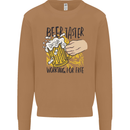 Alcohol Beer Taster Working for Free Funny Mens Sweatshirt Jumper Caramel Latte