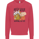 Alcohol Beer Taster Working for Free Funny Mens Sweatshirt Jumper Heliconia