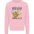 Alcohol Beer Taster Working for Free Funny Mens Sweatshirt Jumper Light Pink