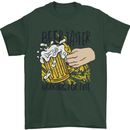 Alcohol Beer Taster Working for Free Funny Mens T-Shirt Cotton Gildan Forest Green